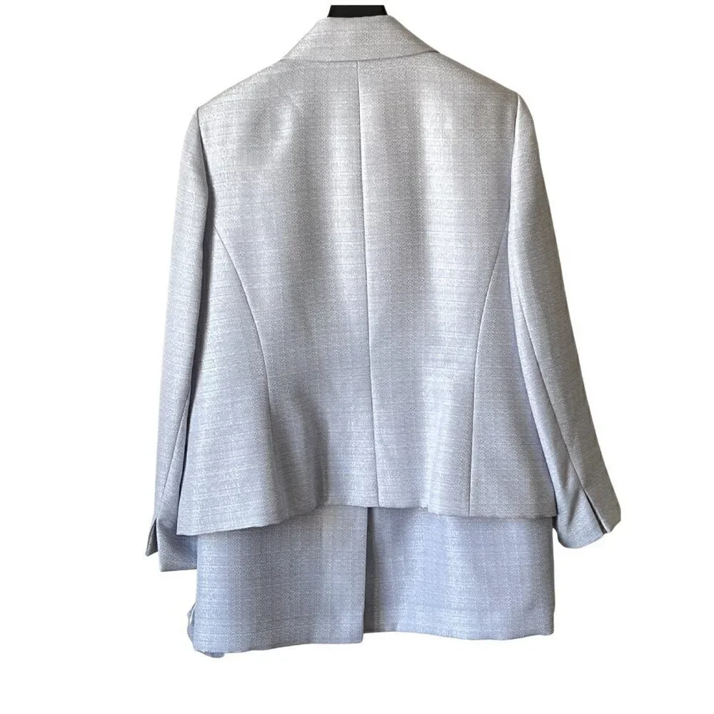 Le Suit 2-Piece Skirt Suit, English Garden Lilac, Detachable Flower, 16W
